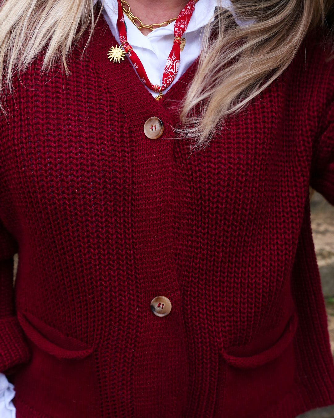 Cardigan "Fabien" bordeaux