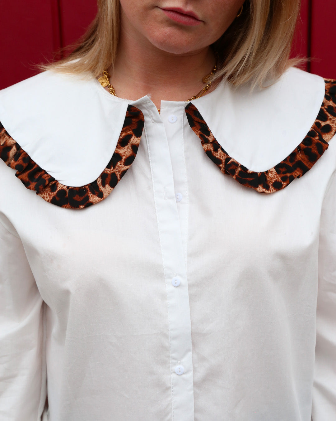 Chemise "Clau Léopard" à col Claudine