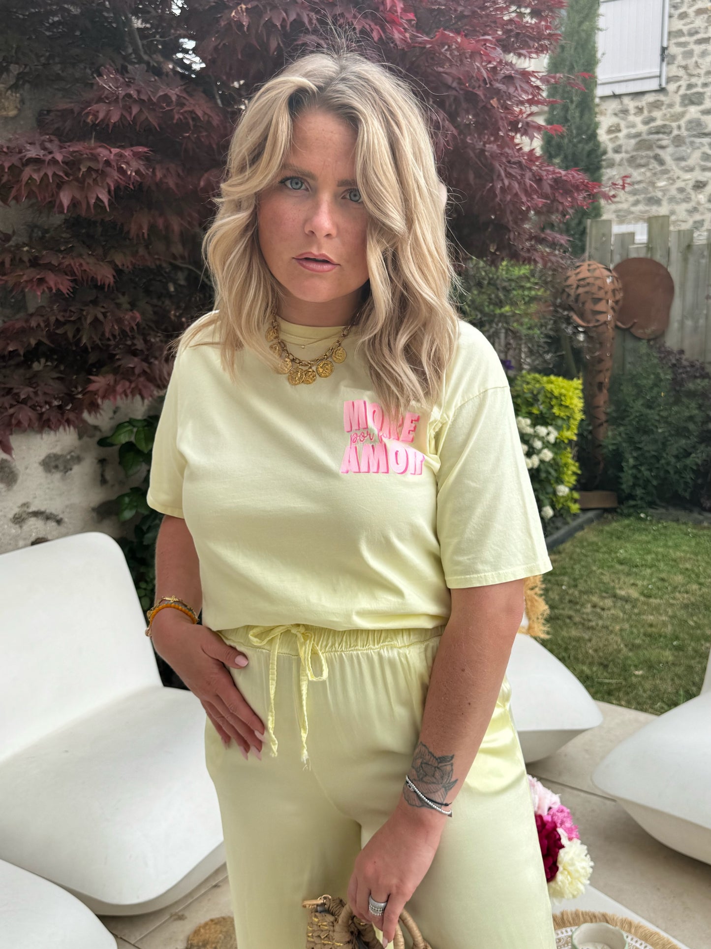 T-shirt Por Favor jaune
