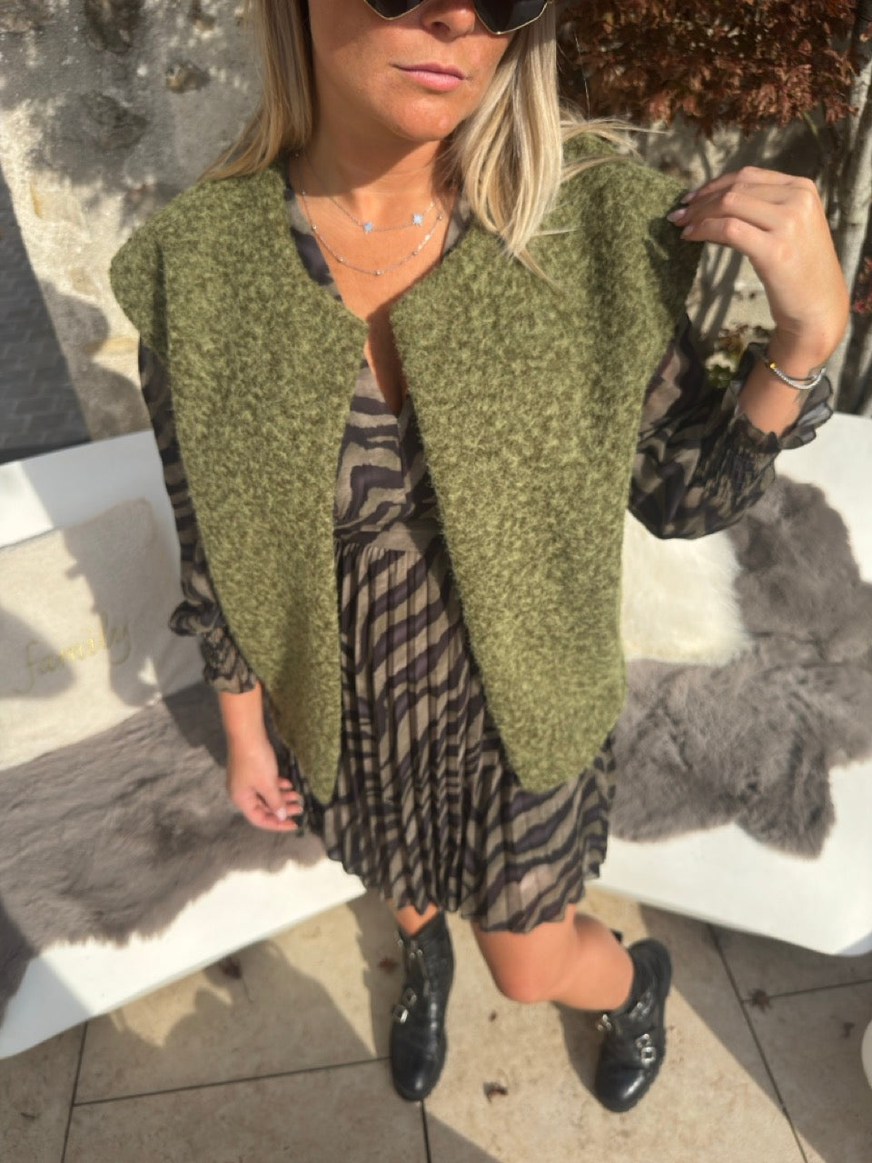 Veste sans manche kaki "Baby"