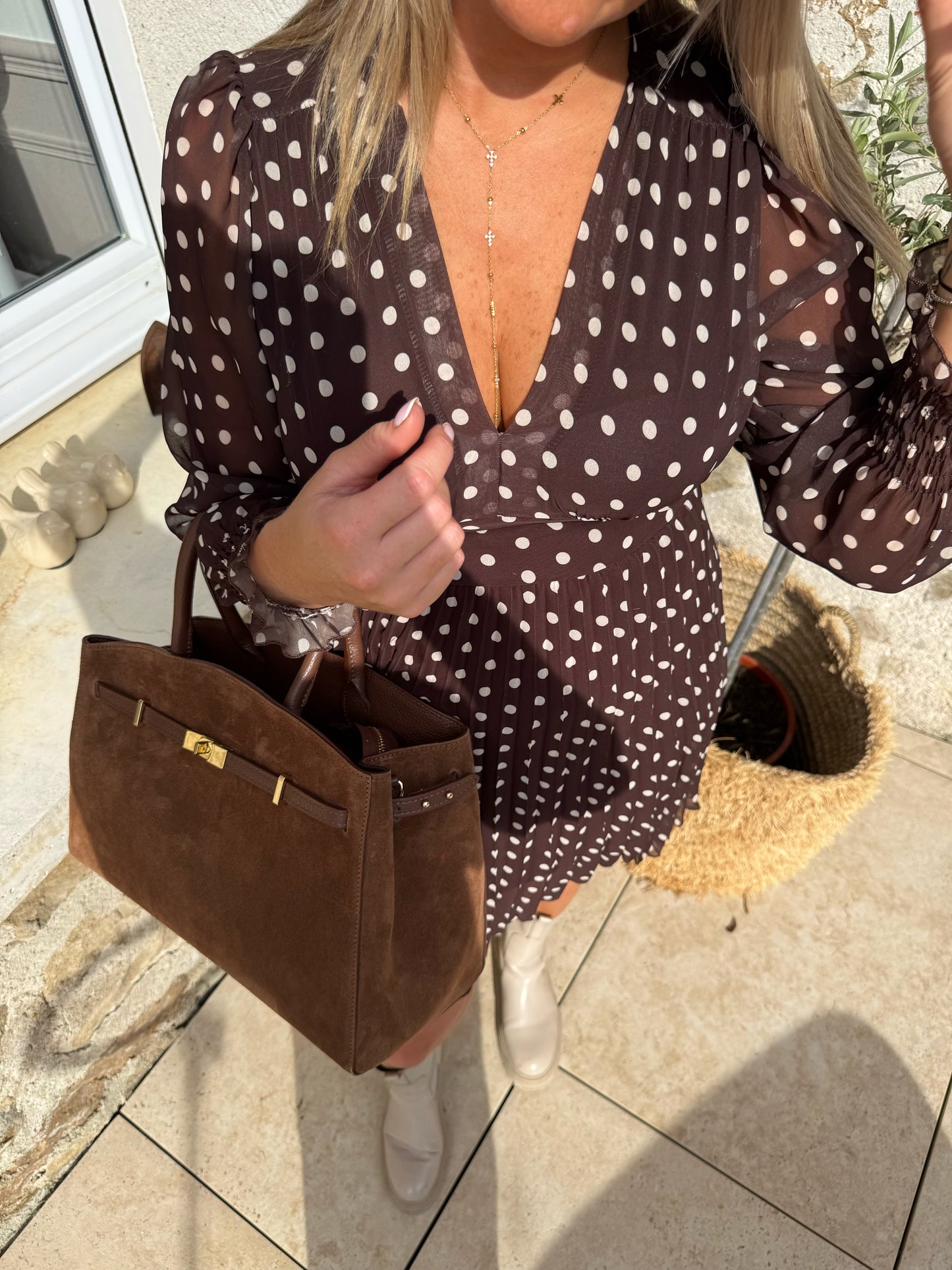 Robe à pois choco « Diane »