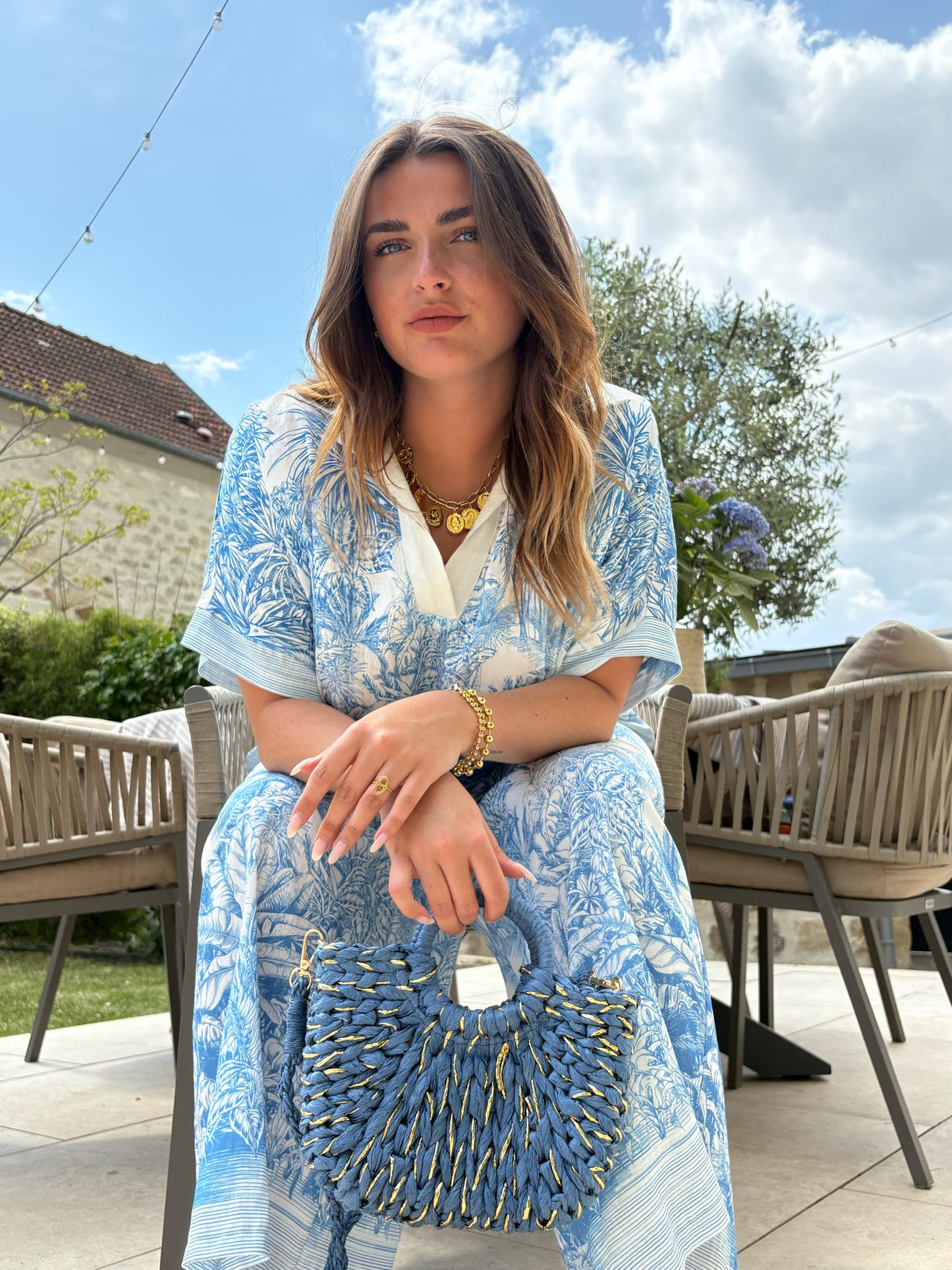 Chemisier toile de jouy bleu JOUY