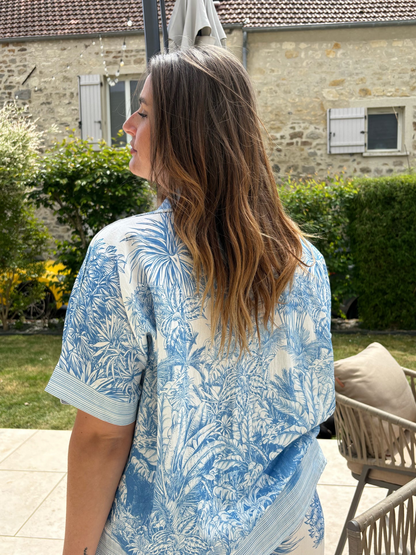 Chemisier toile de jouy bleu JOUY
