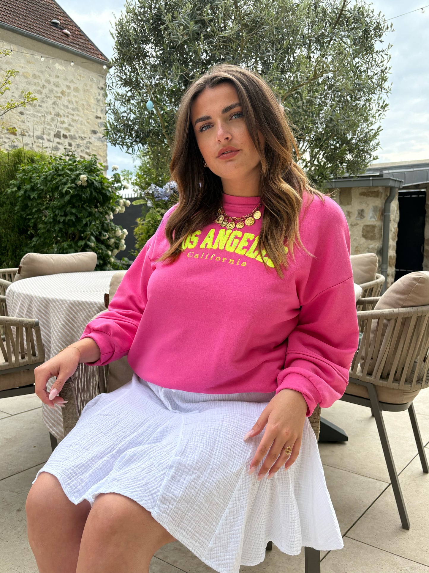 Jupe gaze de coton Cassy blanche