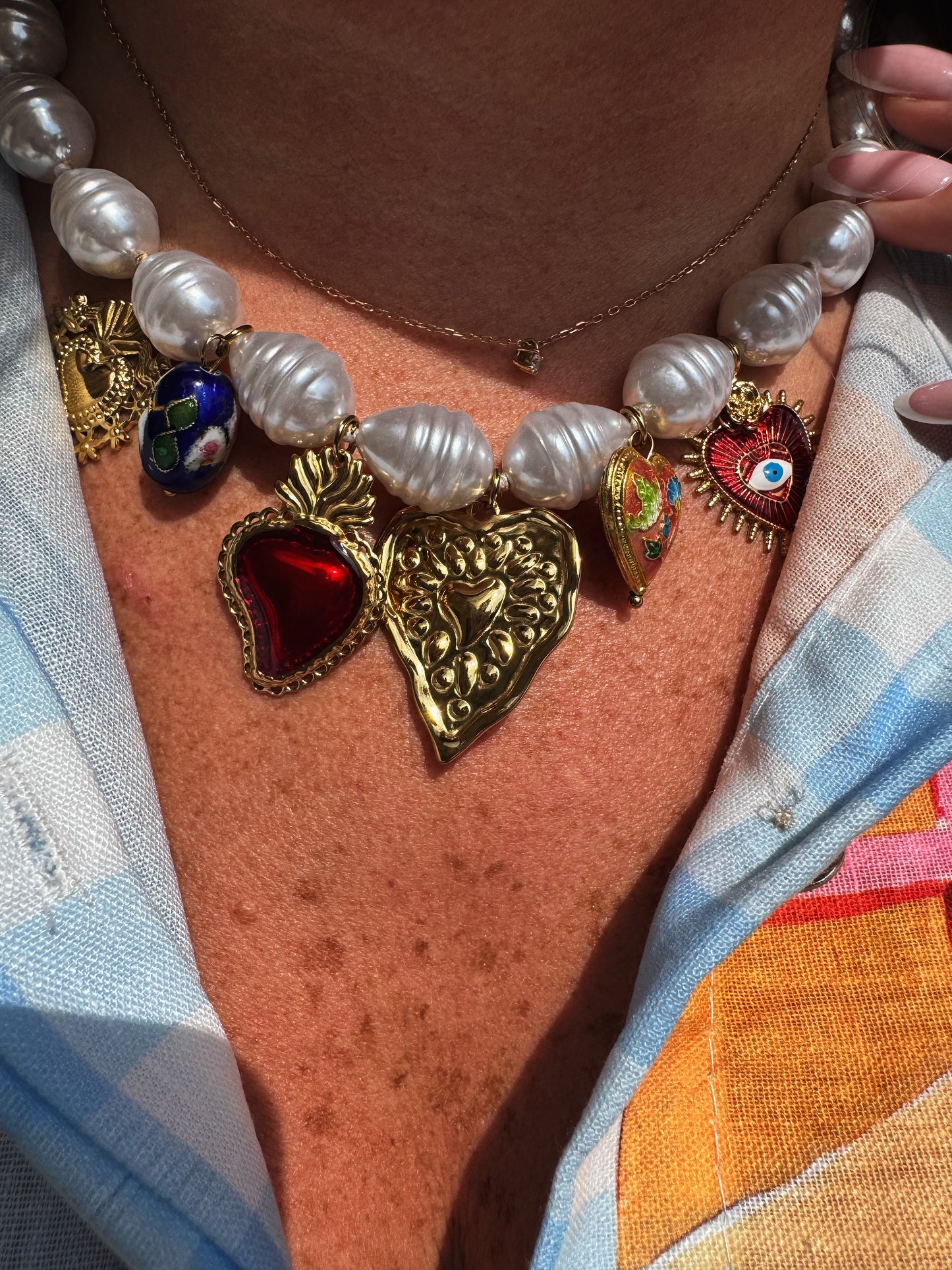Collier Ex Voto perle or