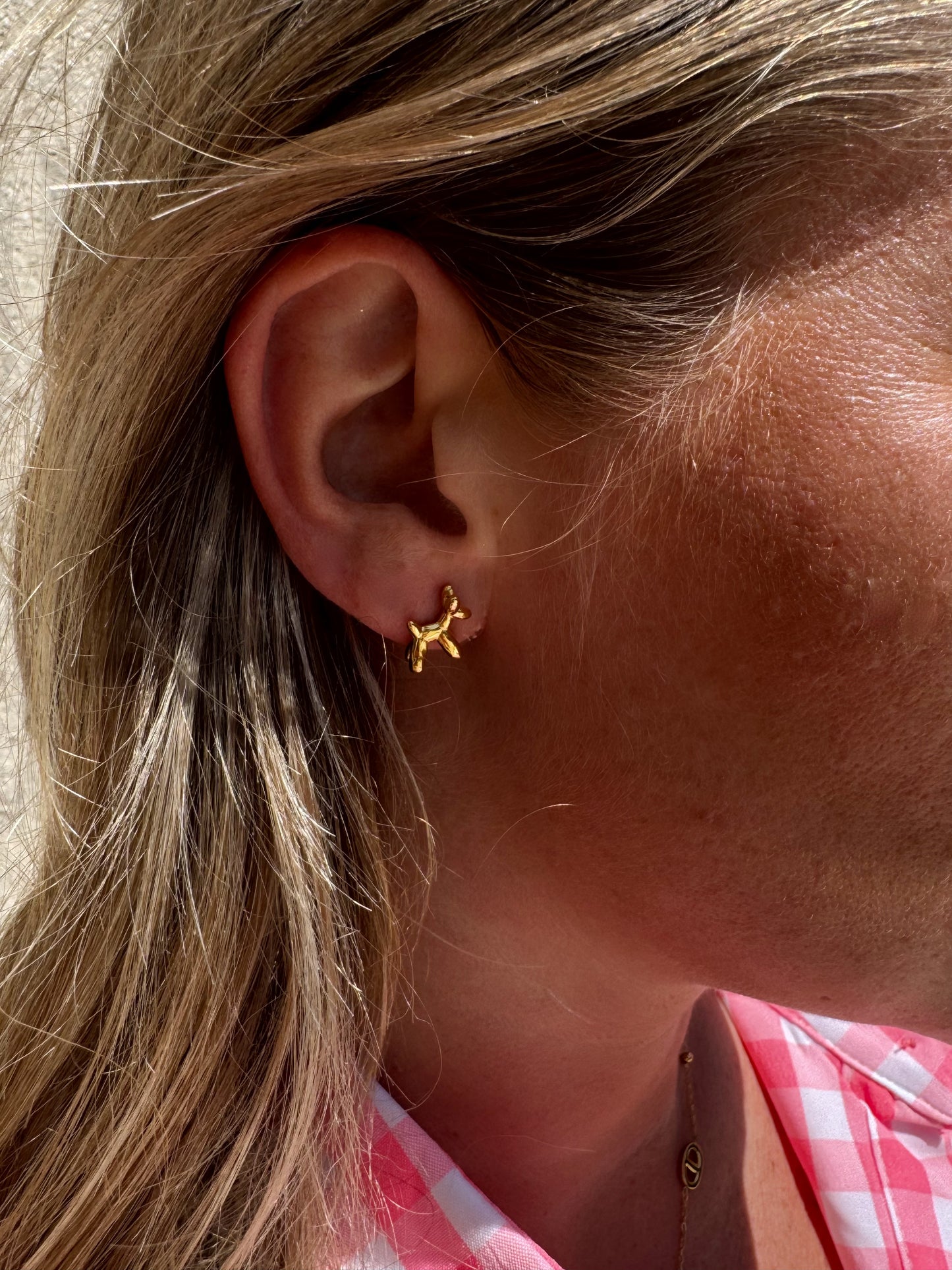 Boucles d'oreilles puces dog or