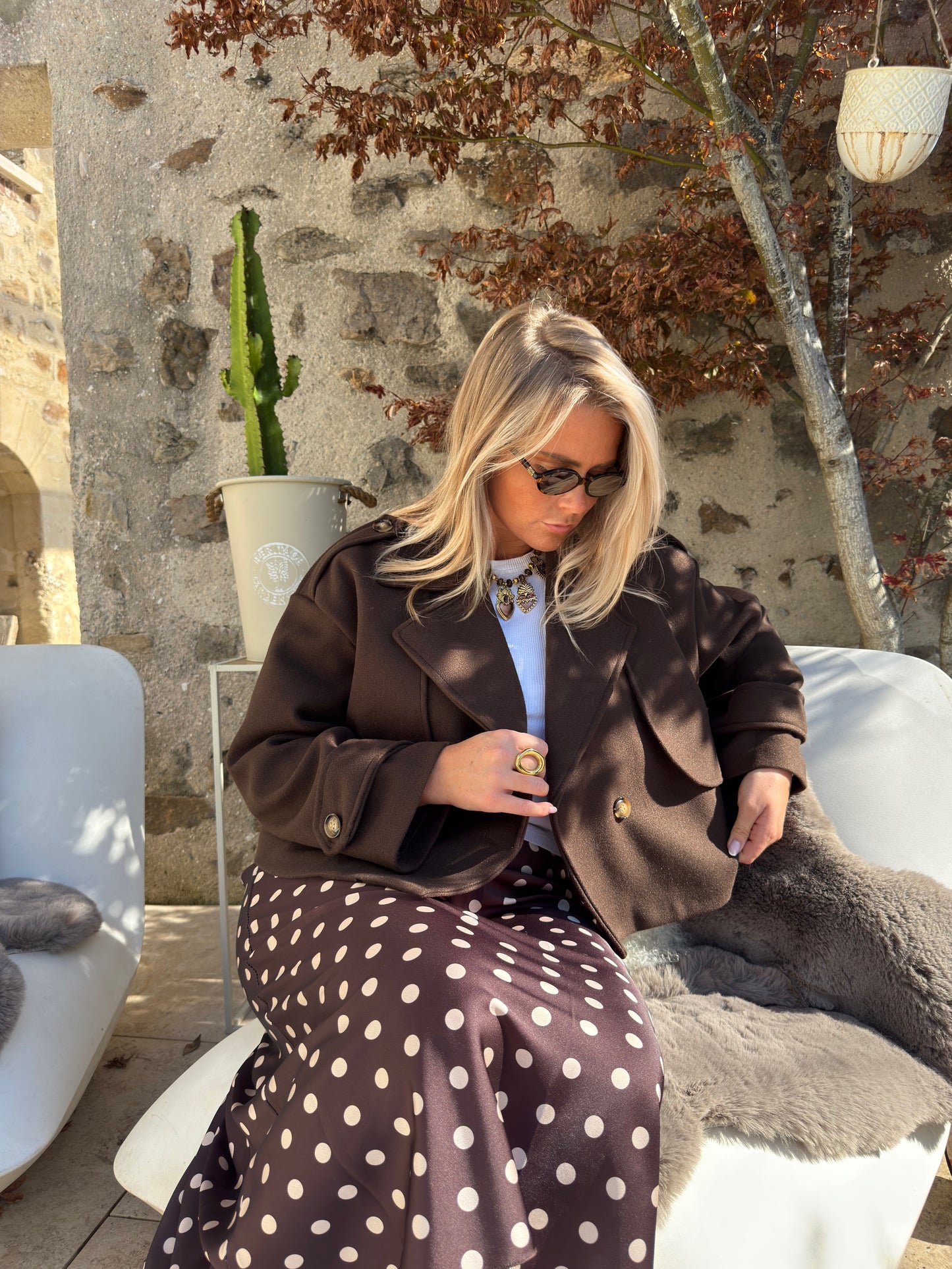 Veste courte choco "Solange"