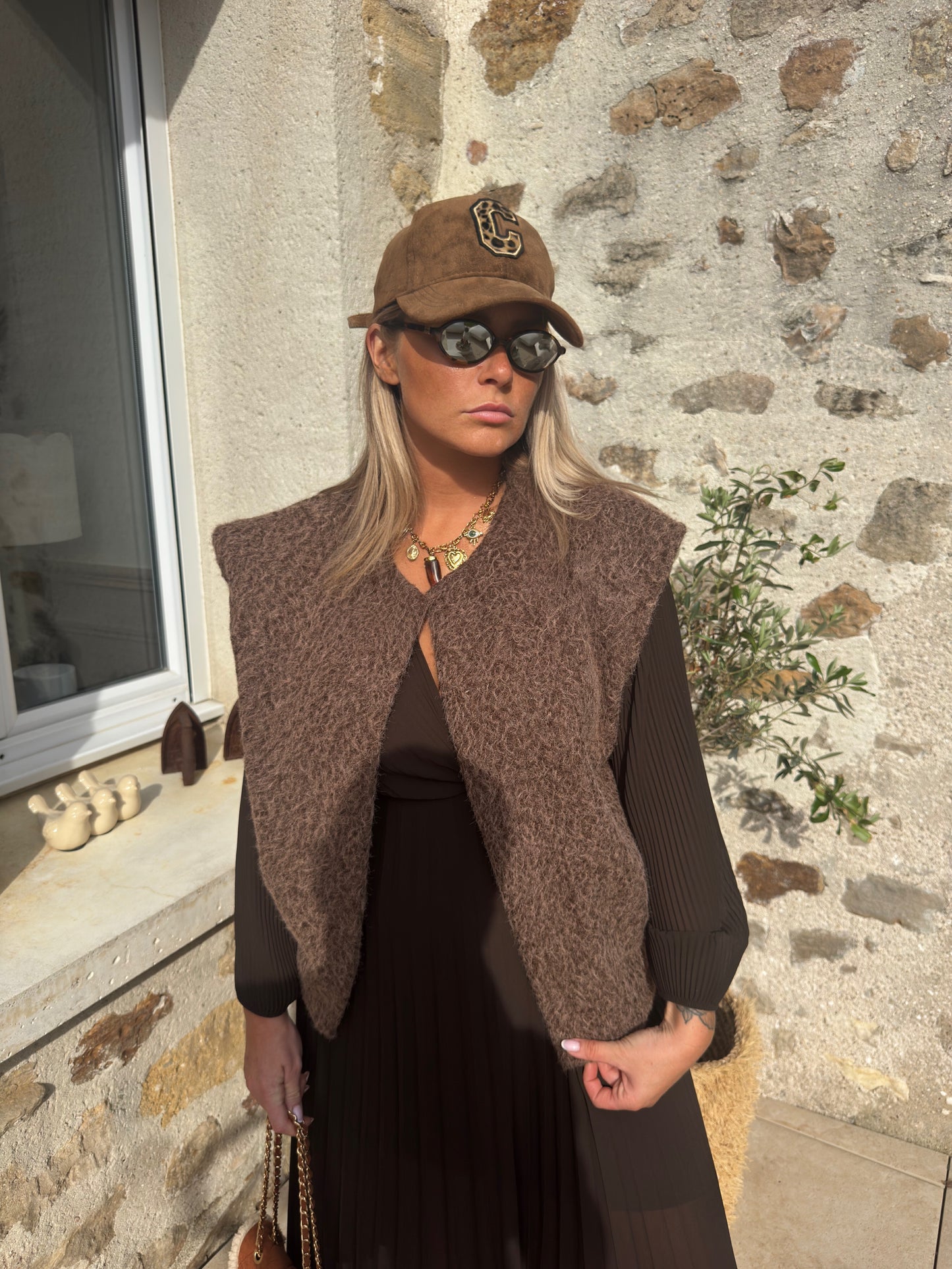 Robe longue chocolat « Scarlette »