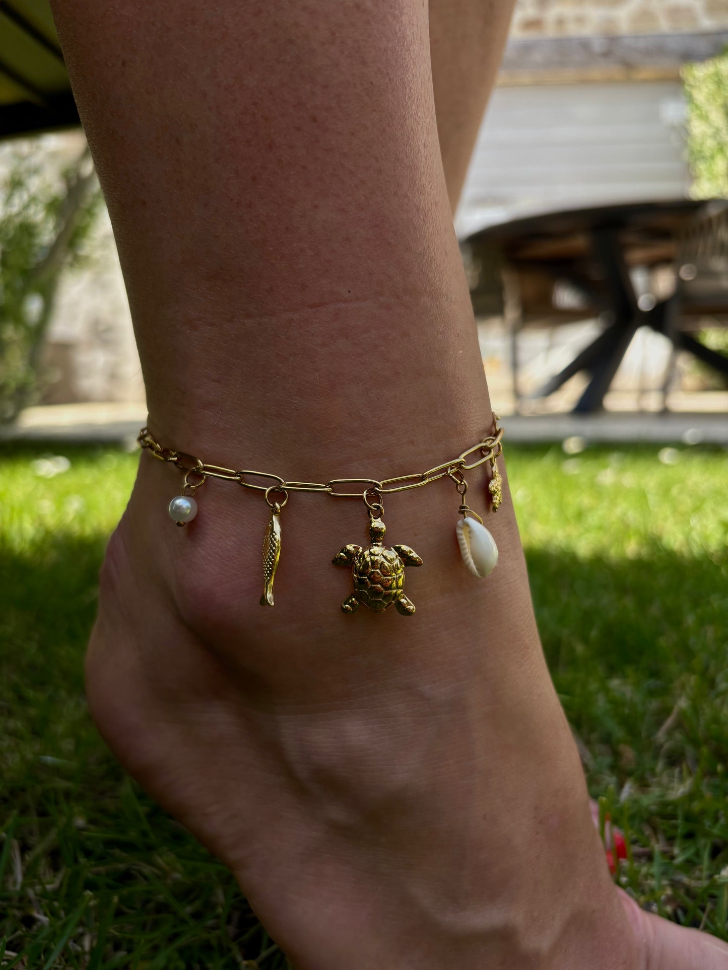 Chaine de cheville Bora Bora or