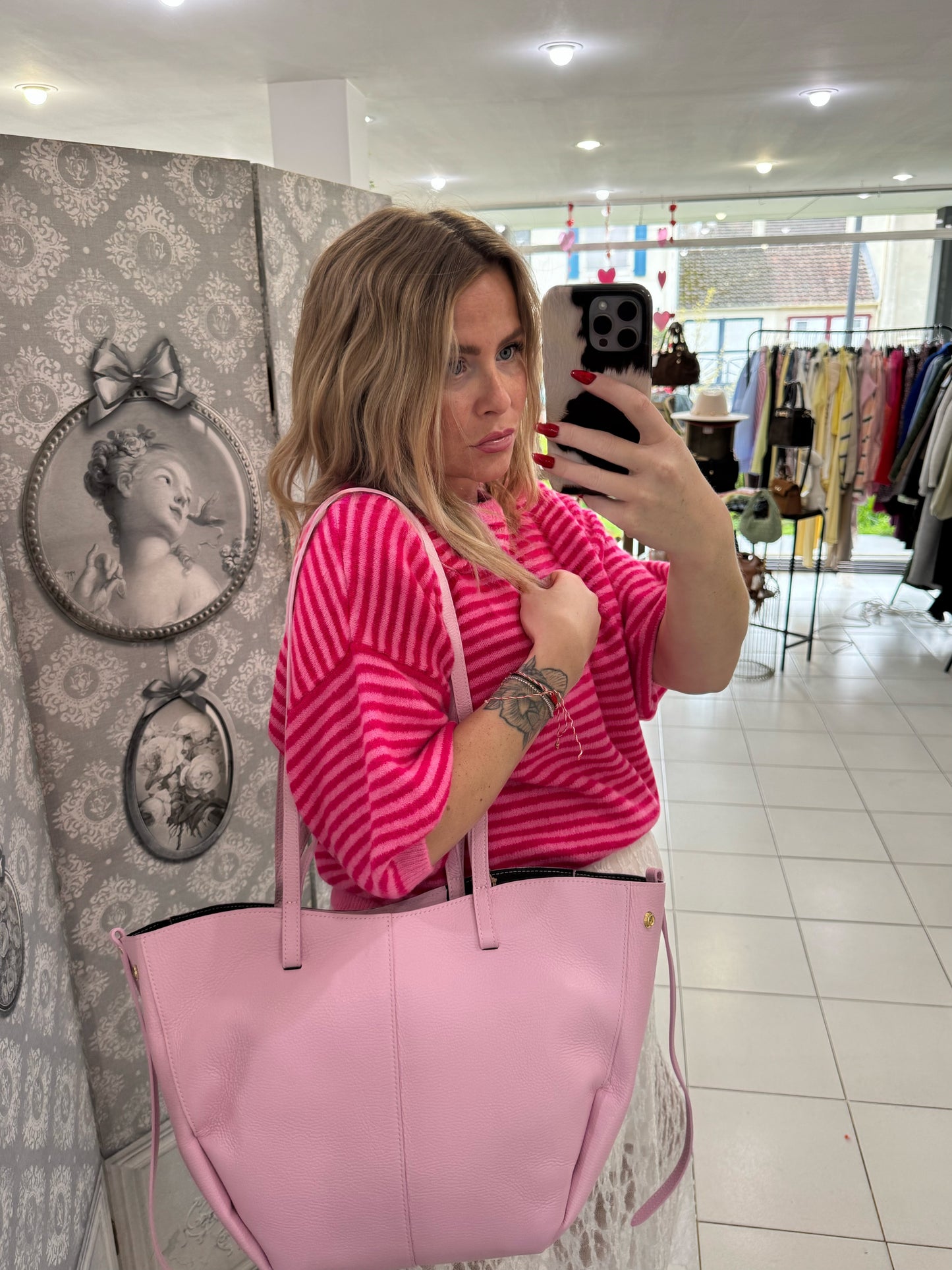 Sac cabas " Cygne"- Rose