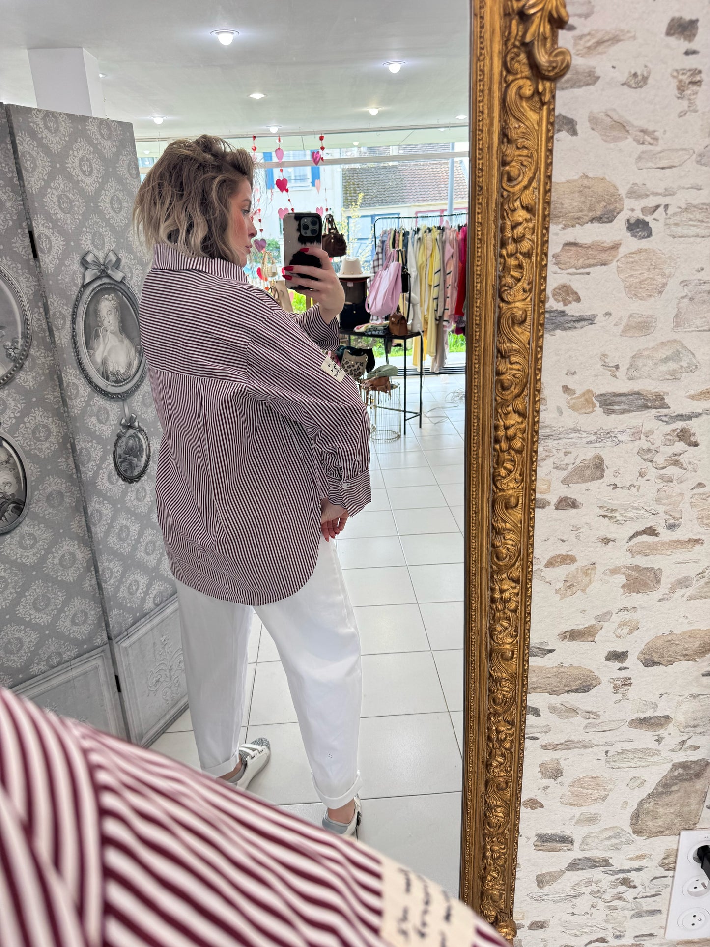 Chemise "Bastien" - rayé Prune