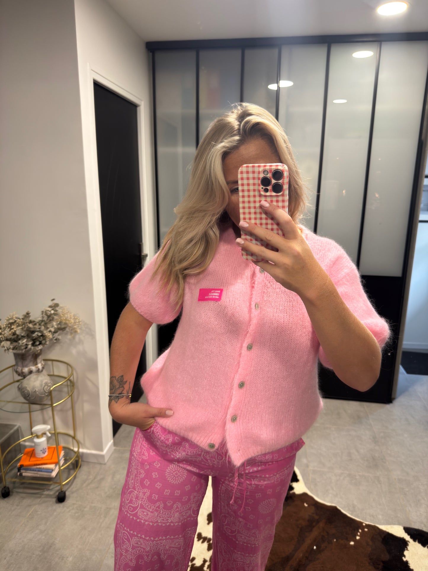 Gilet Théodora rose
