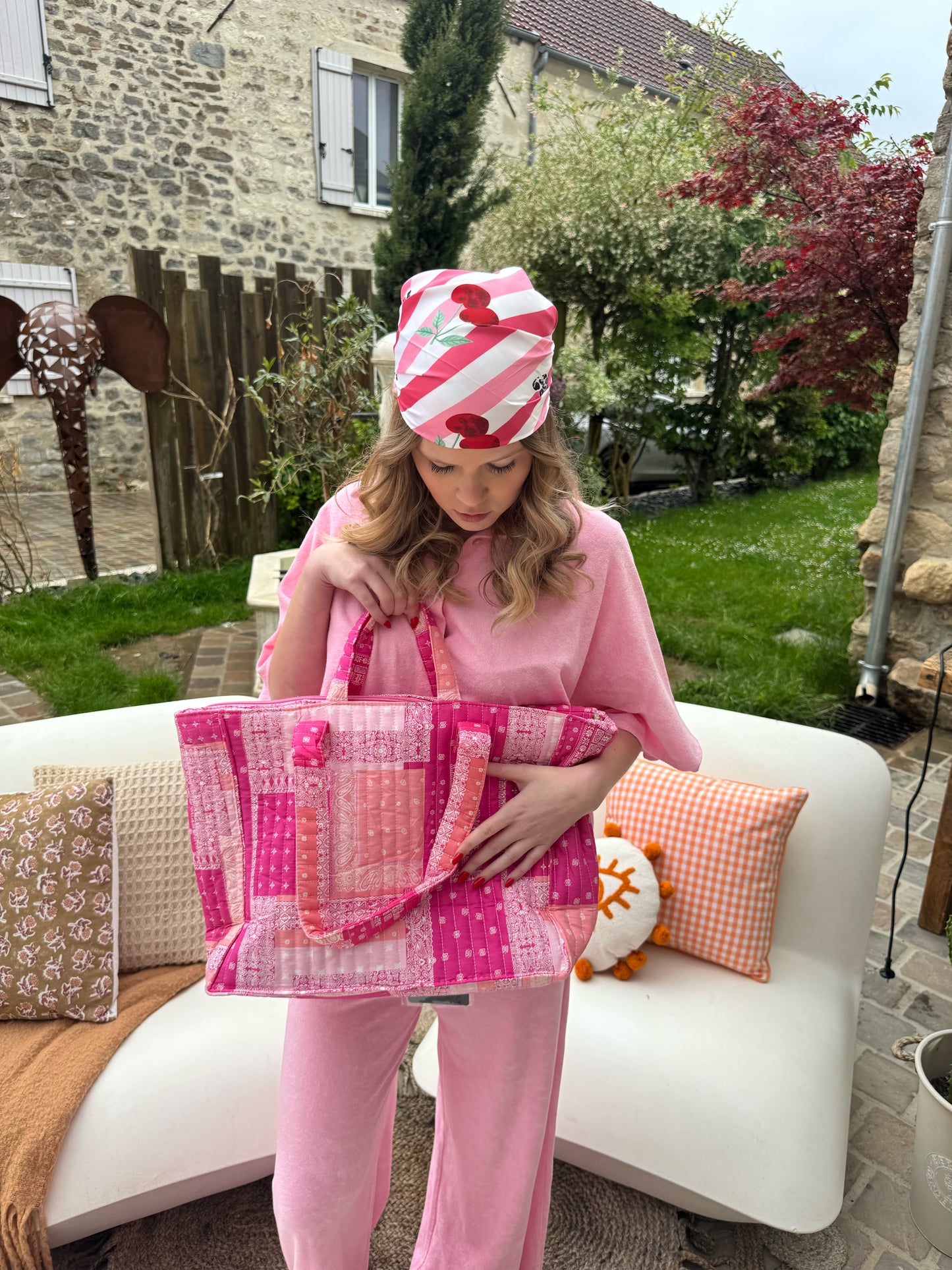 Sac cabas "Bandana" - Rose
