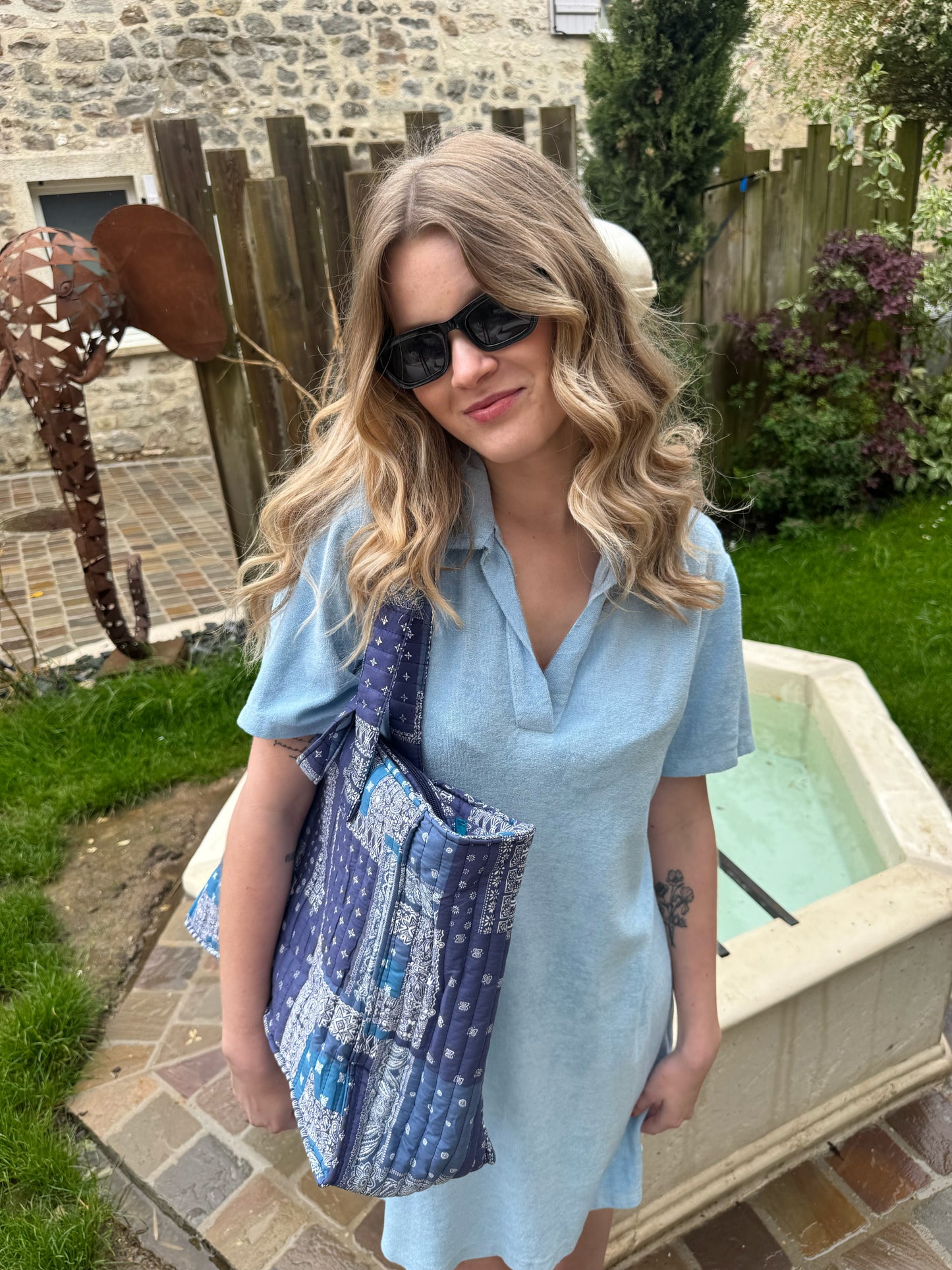 Sac cabas "Bandana" - Bleu