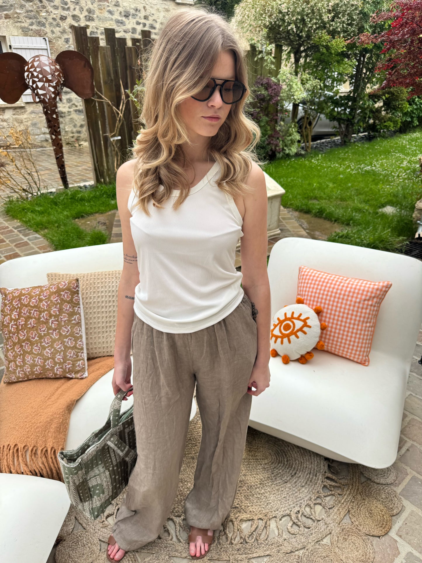 Pantalon lin Lino taupe