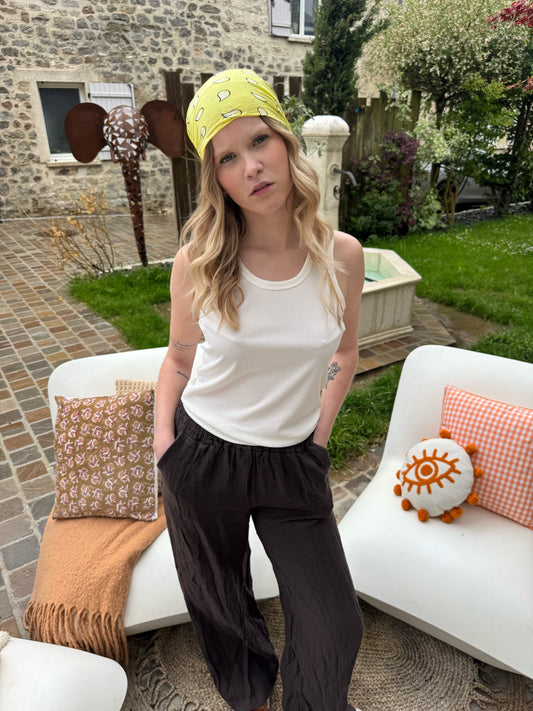 Pantalon lin Lino marron