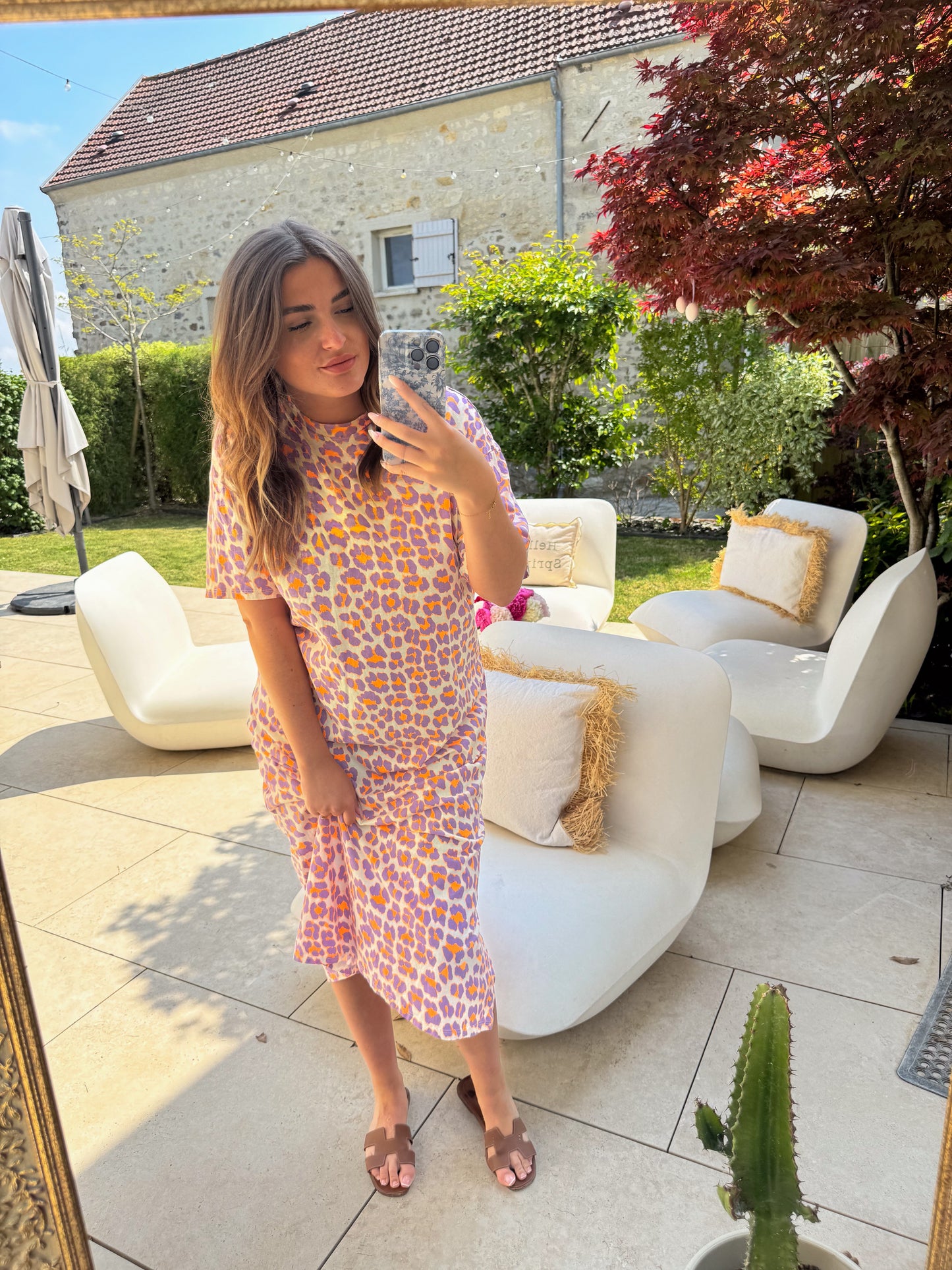 Robe Palma orange violet