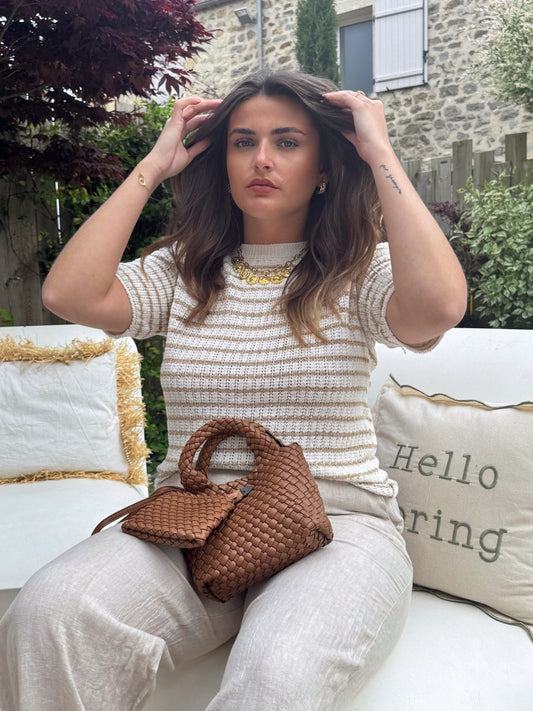 Pull manche courte Suzane or