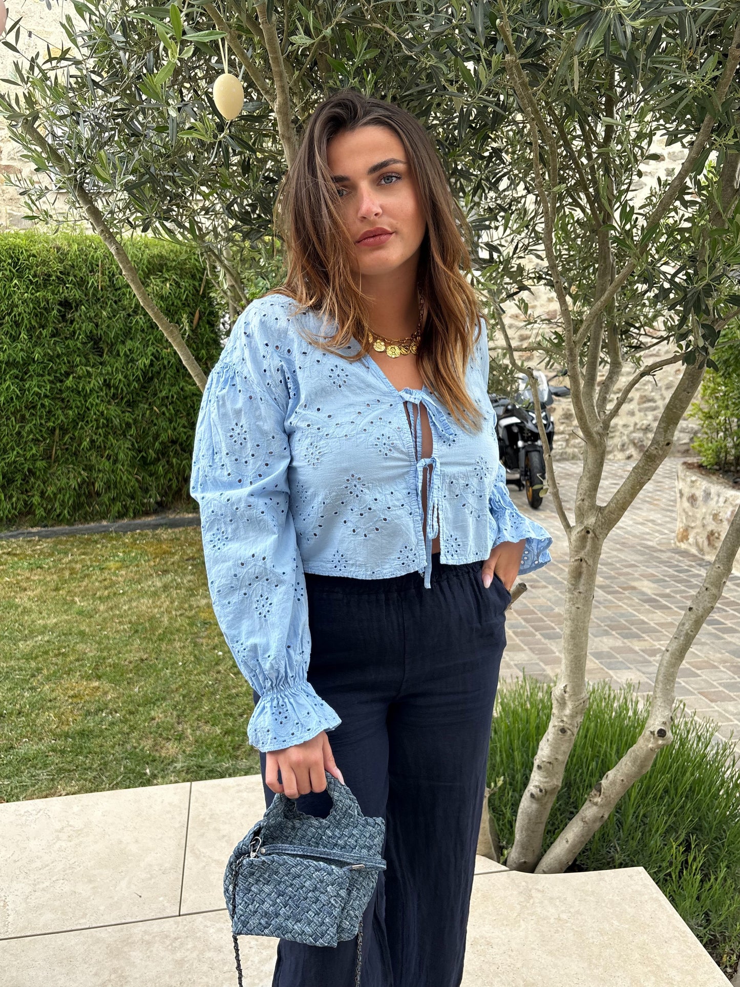Pantalon lin Lino bleu marine