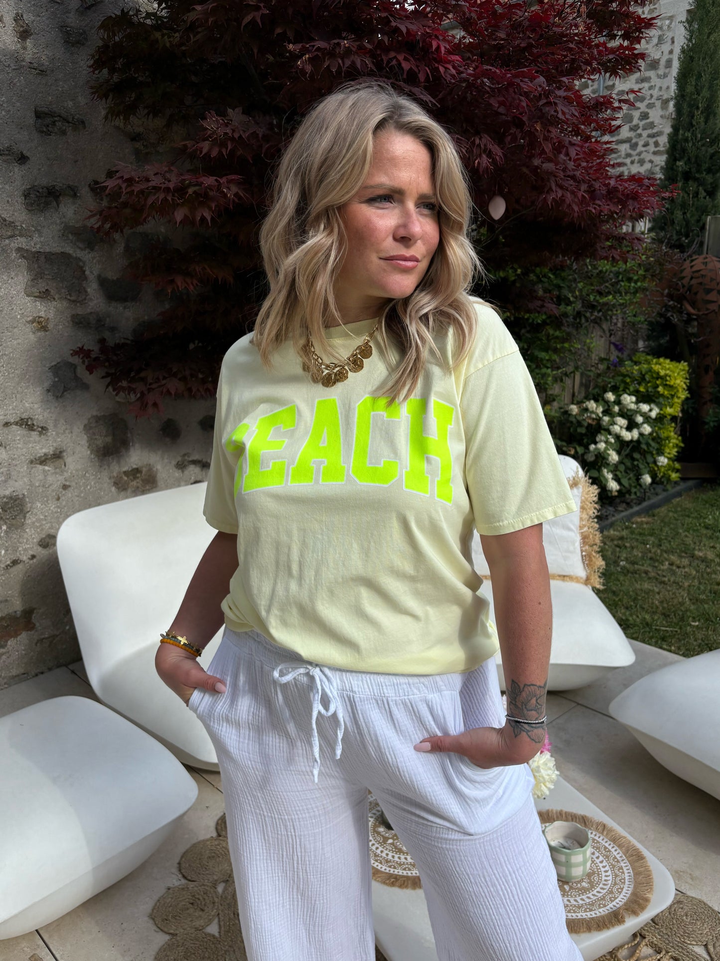T-shirt Beach jaune