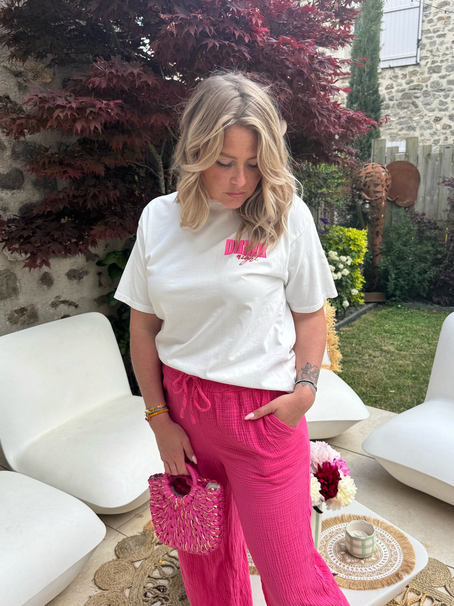 T-shirt Drink blanc