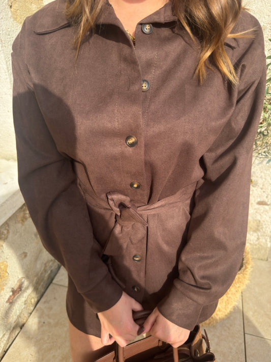Robe suedine choco « Orlean »