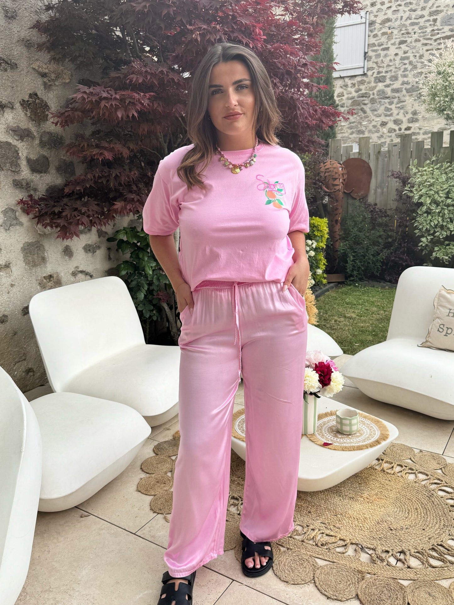 Pantalon Victoria rose