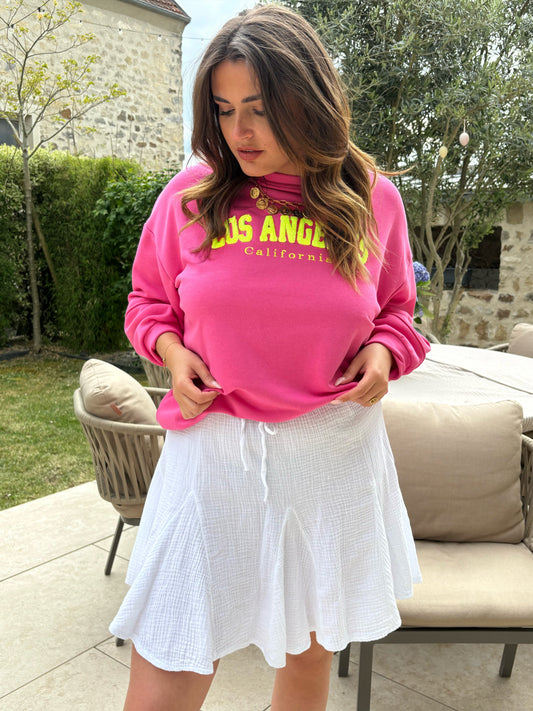 Jupe gaze de coton Cassy blanche