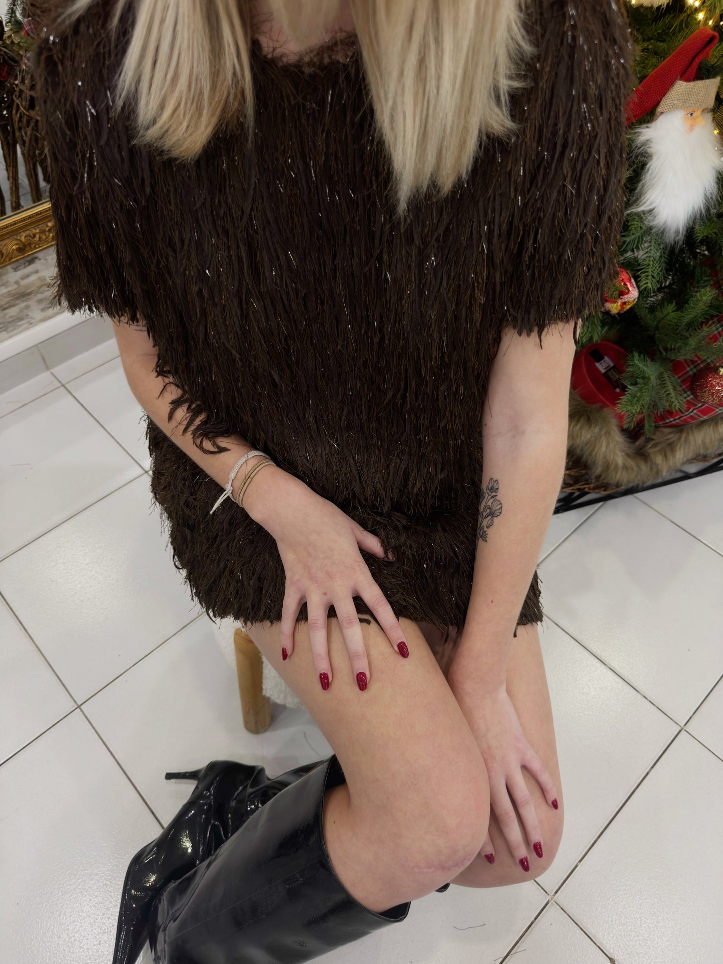 Robe à frange - chocolat