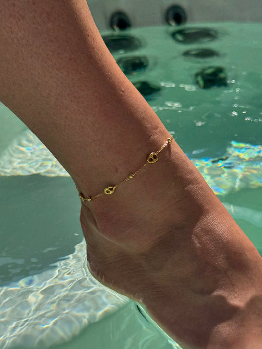 Chaine de cheville Deva or