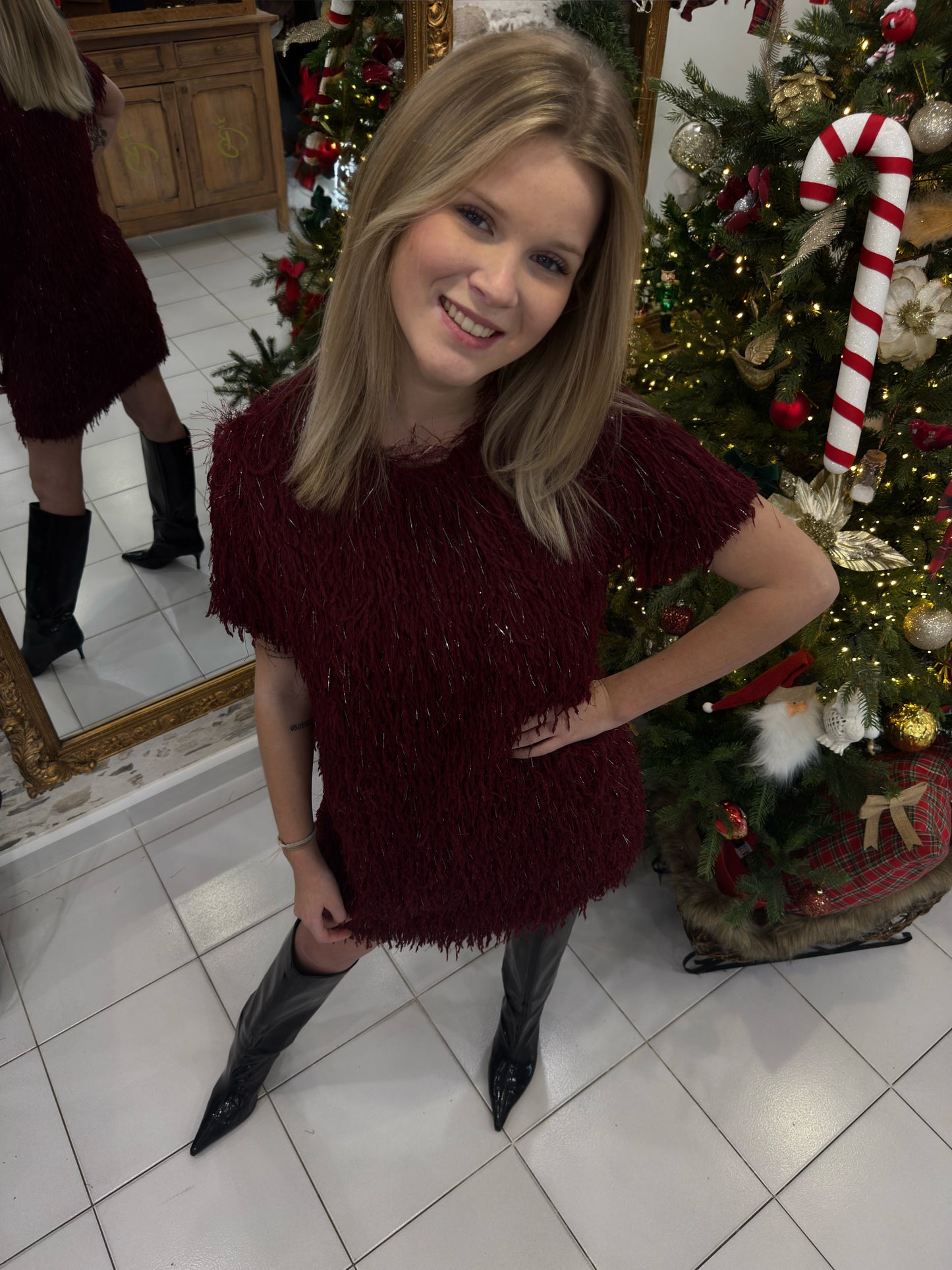 Robe à frange - Bordeau