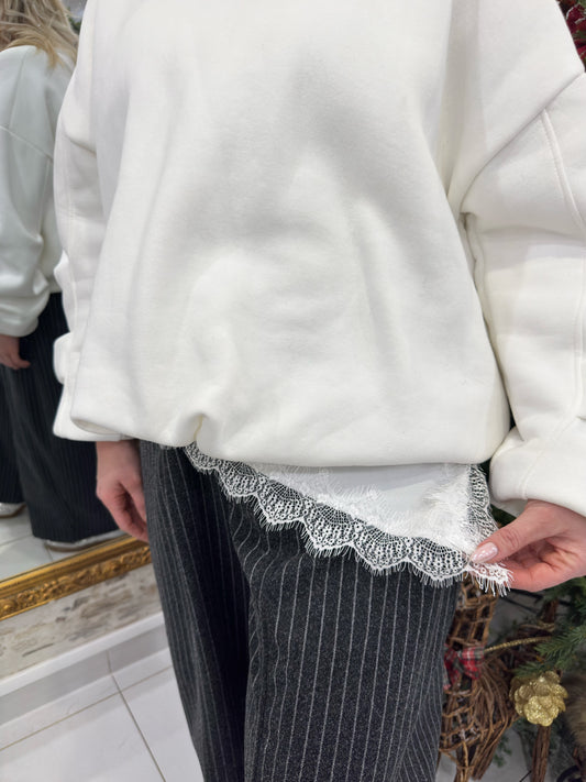 Top dentelle - Blanc