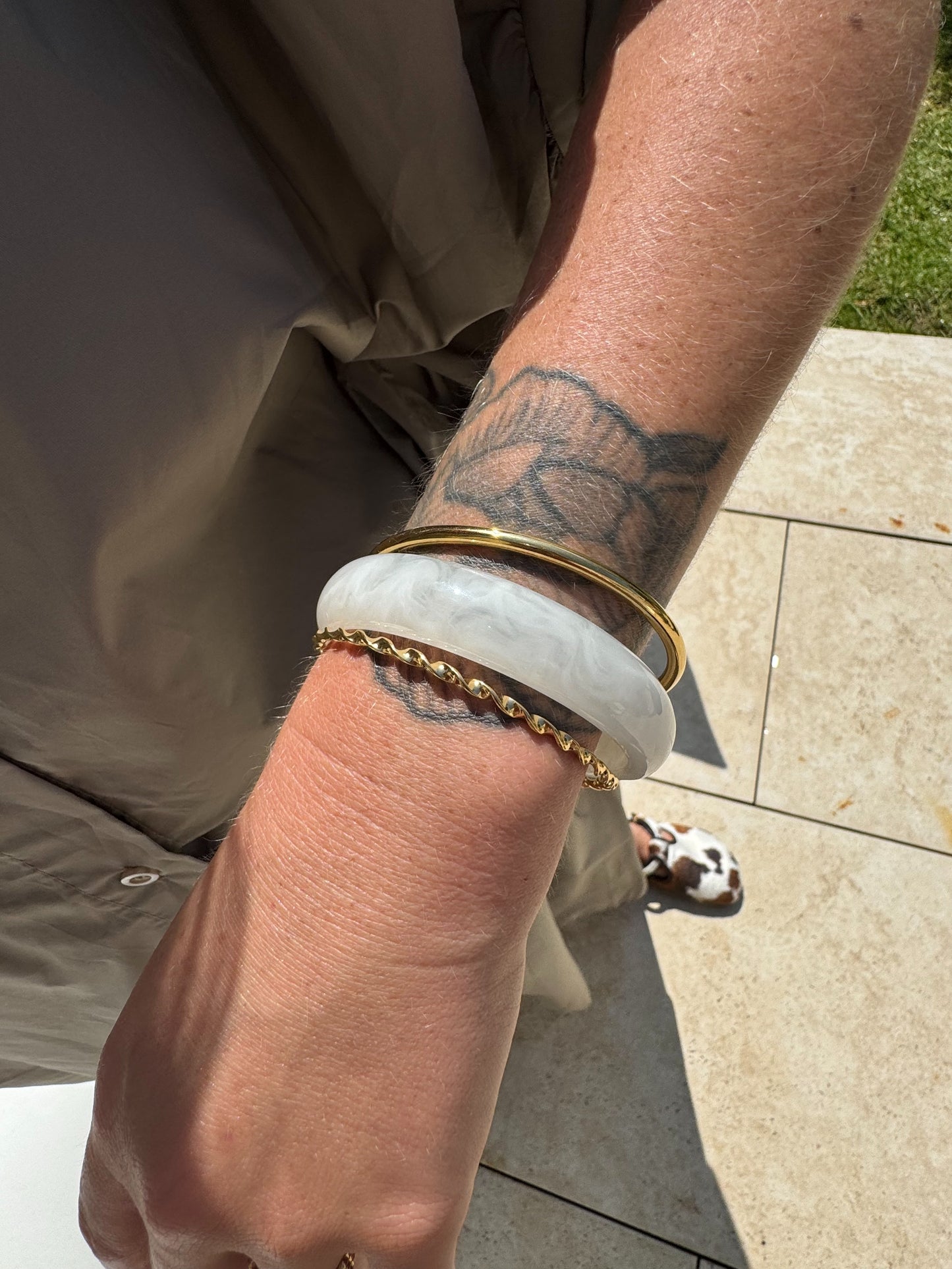 Assortiment Joncs ivoire & or