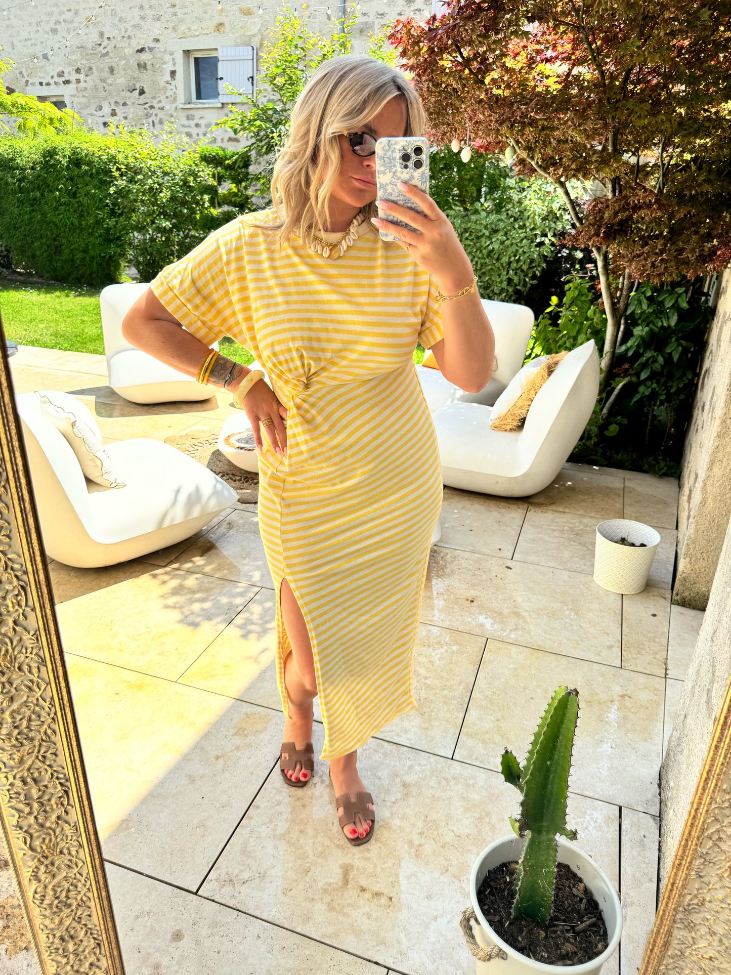 Robe Cabourg rayé jaune