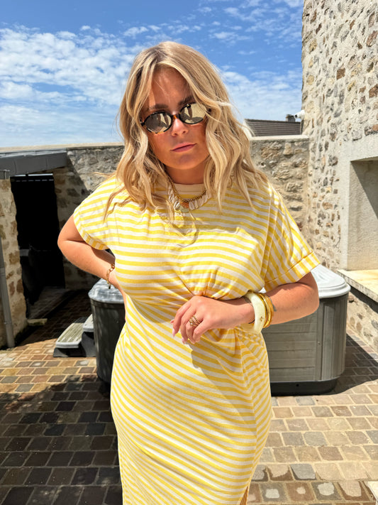 Robe Cabourg rayé jaune