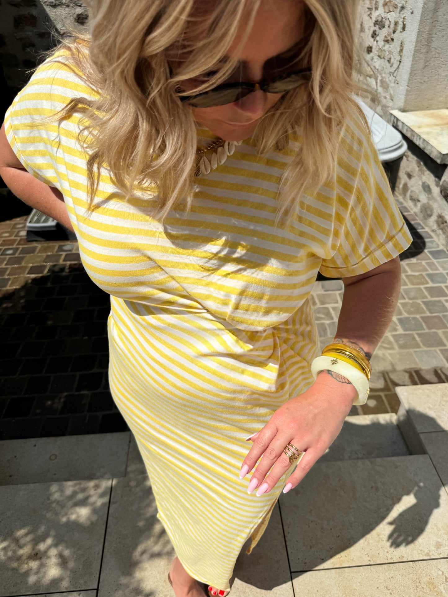 Robe Cabourg rayé jaune