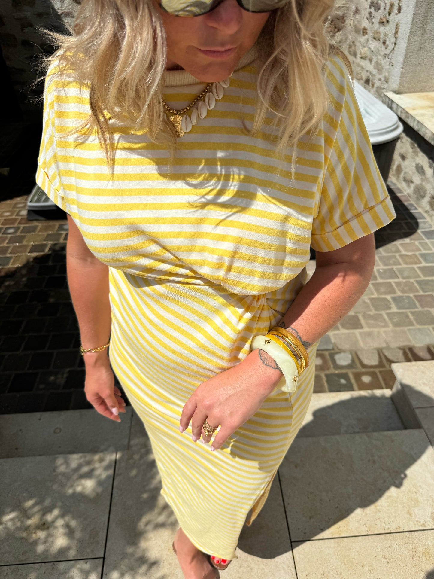 Robe Cabourg rayé jaune