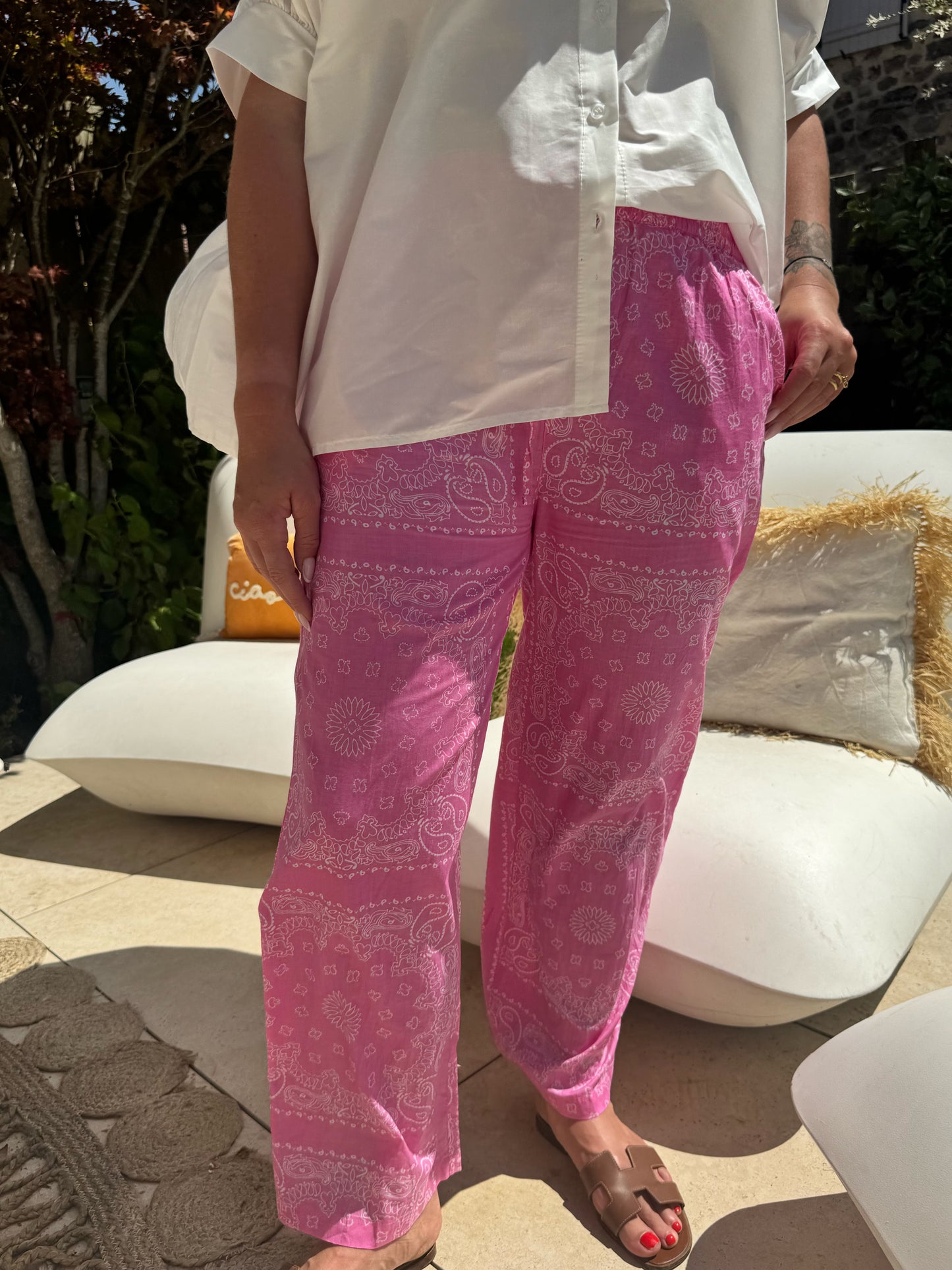 Pantalon Bandana rose