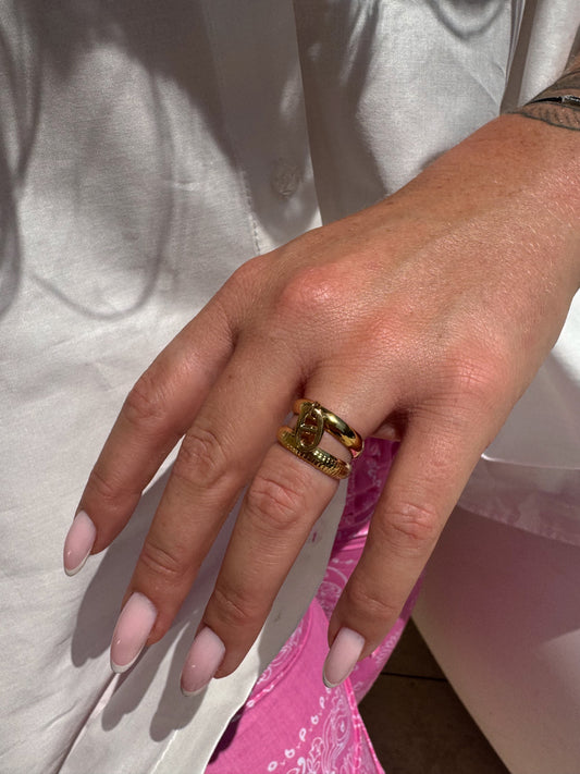 Bague Deva double or