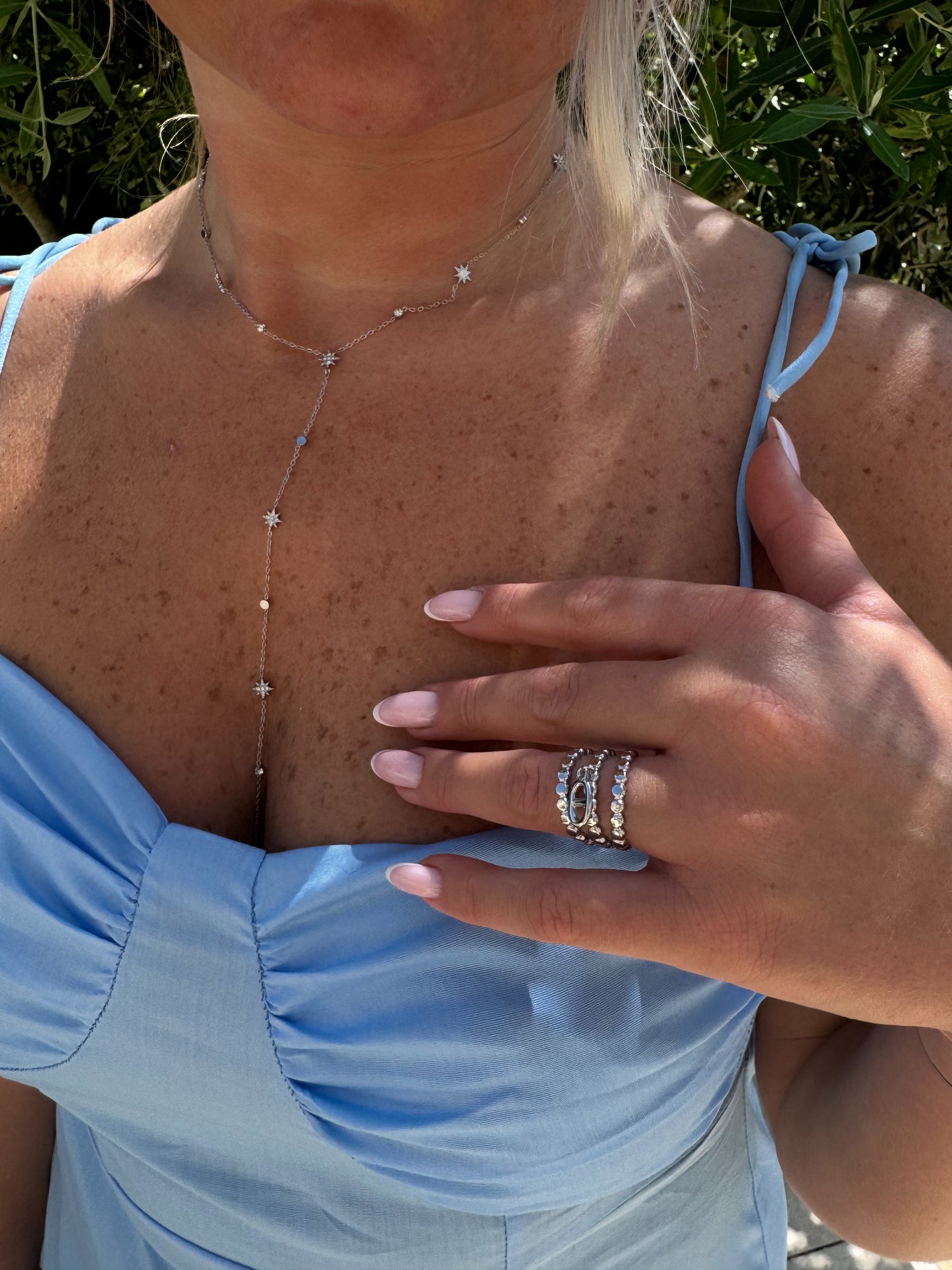 Collier Strass fin argent