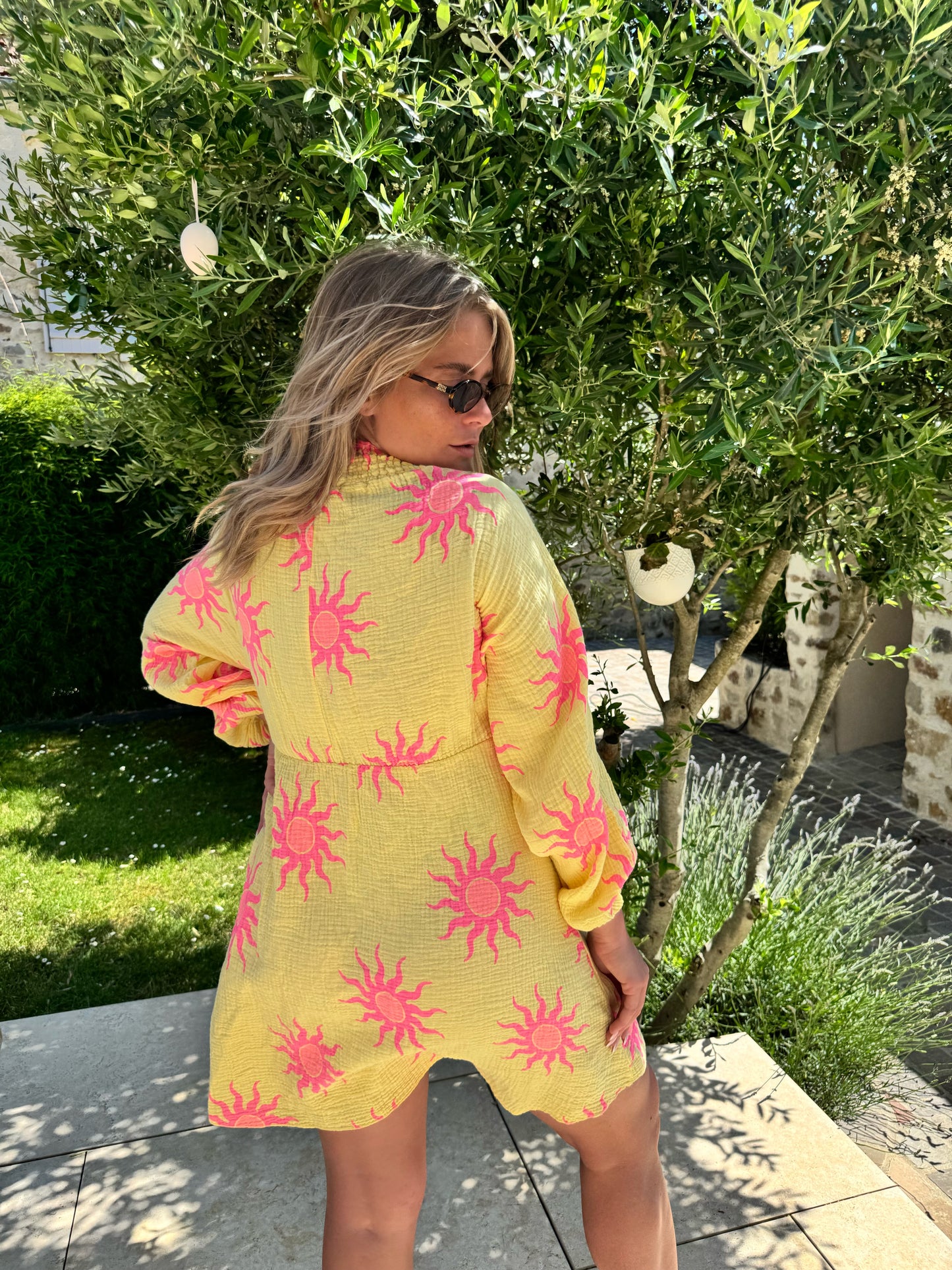Robe courte Soleil Ibiza jaune