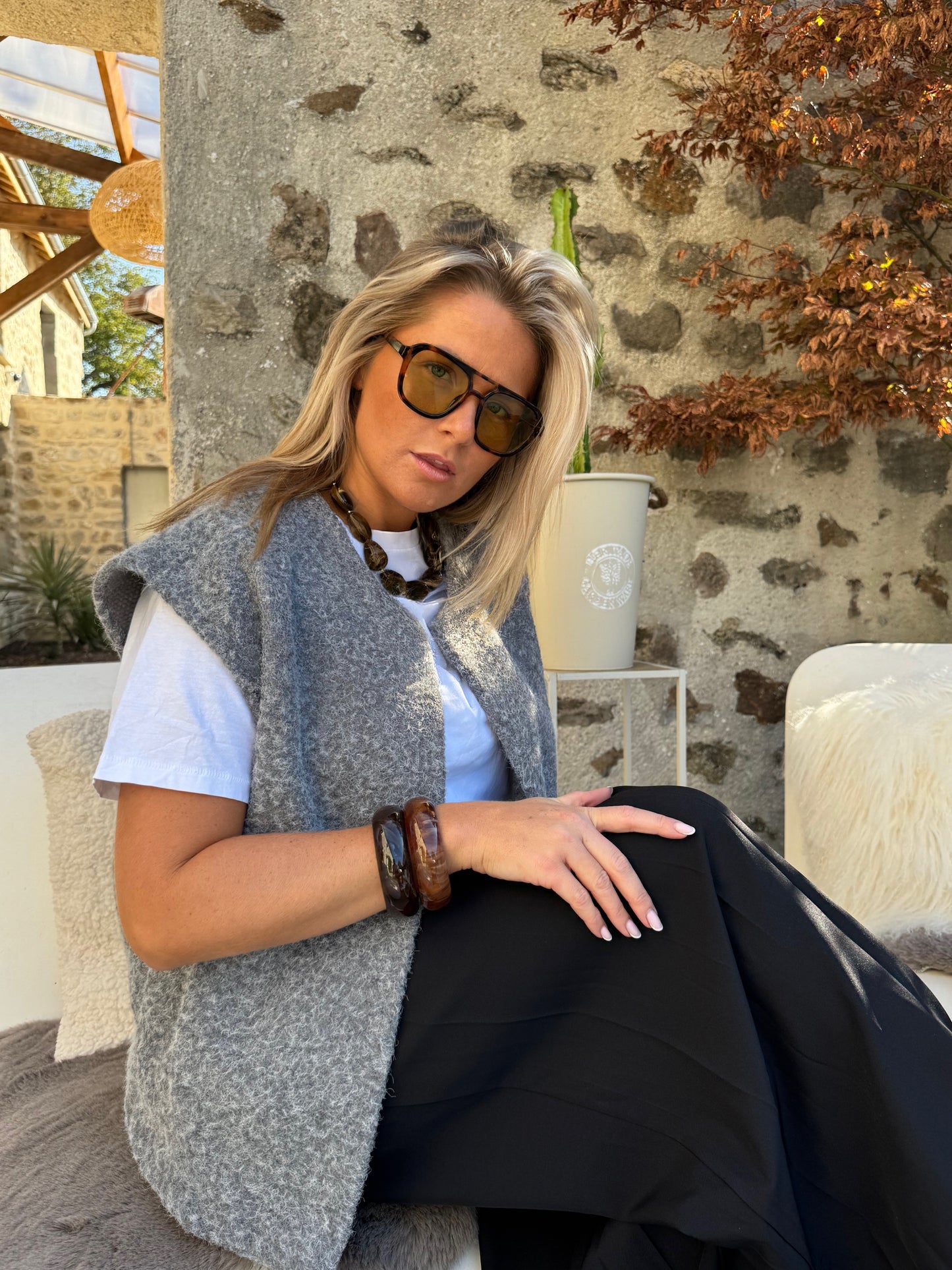 Veste sans manche grise "Baby"