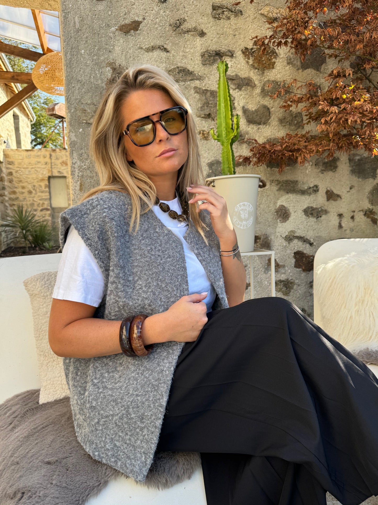 Veste sans manche grise "Baby"