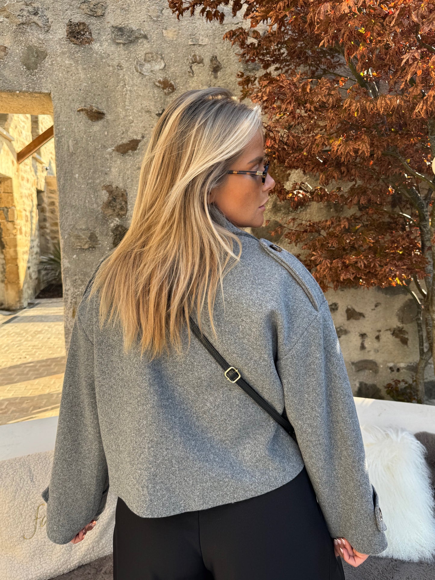 Veste courte grise "Solange"