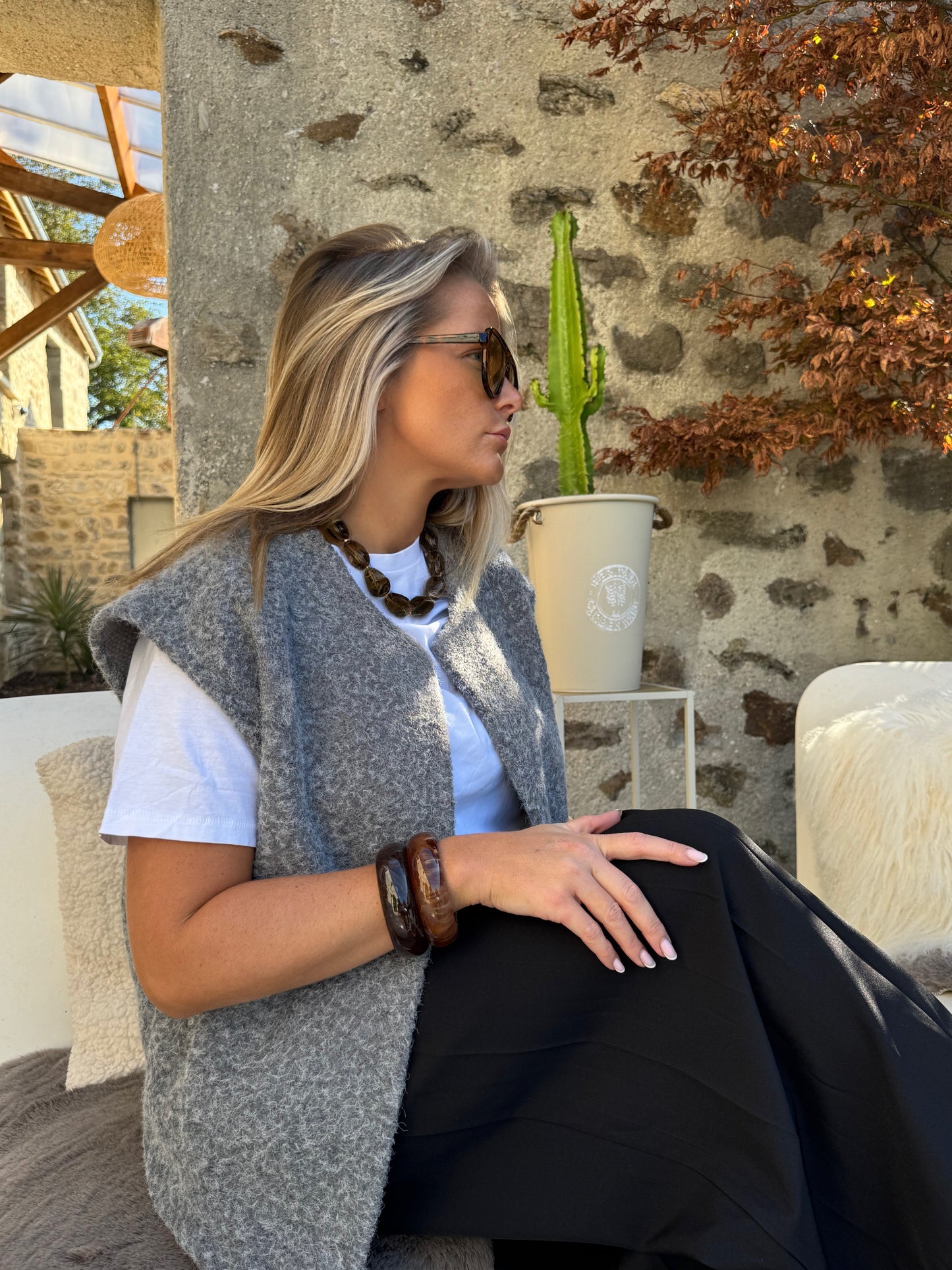 Collier Olivia marron