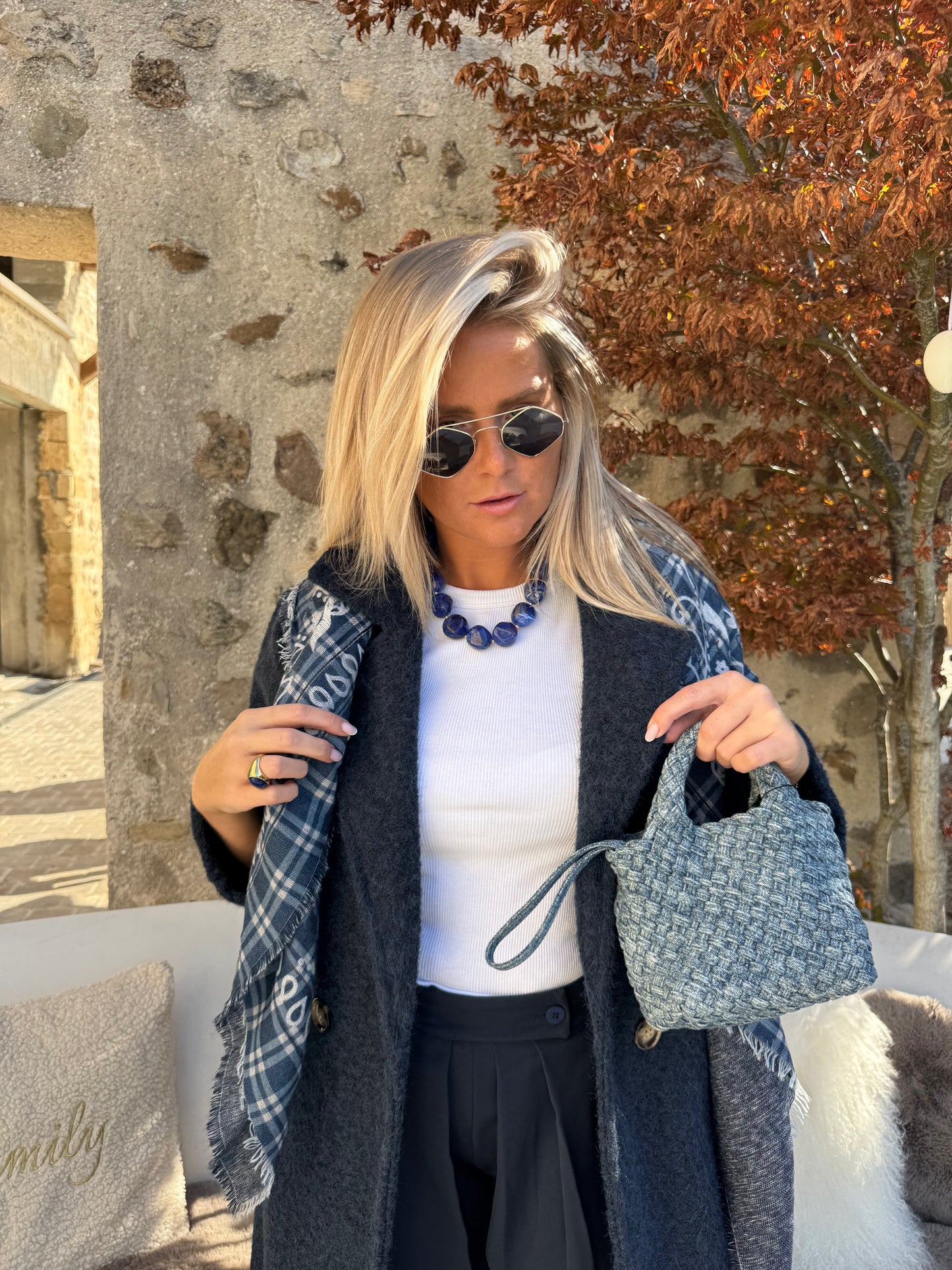 Collier Olivia  bleu