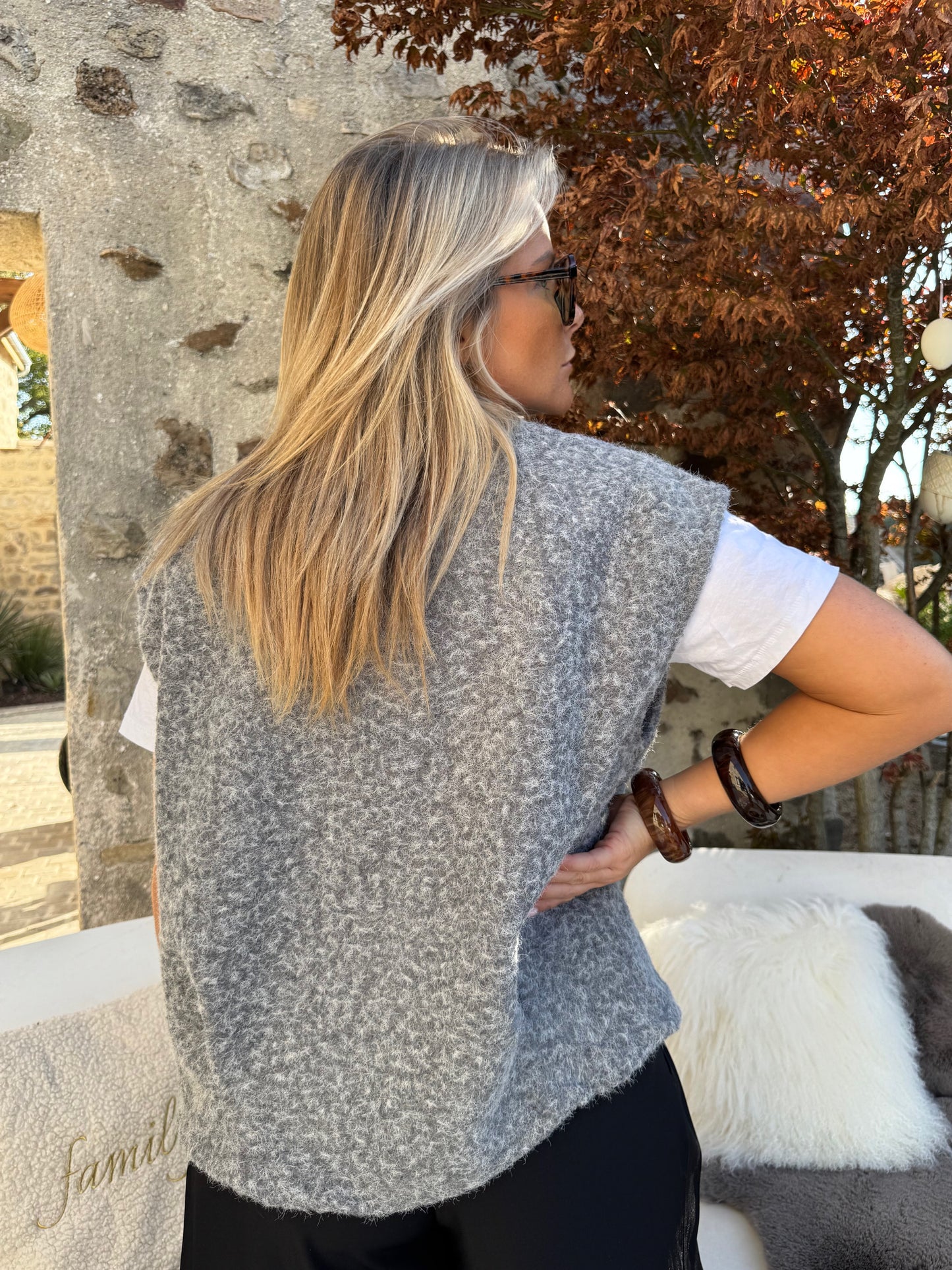 Veste sans manche grise "Baby"