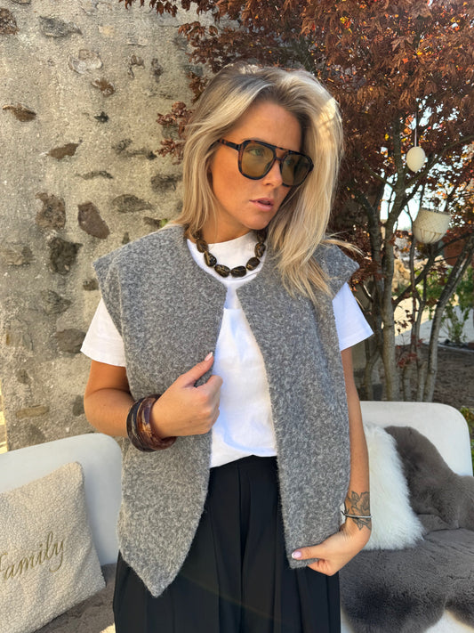 Veste sans manche grise "Baby"