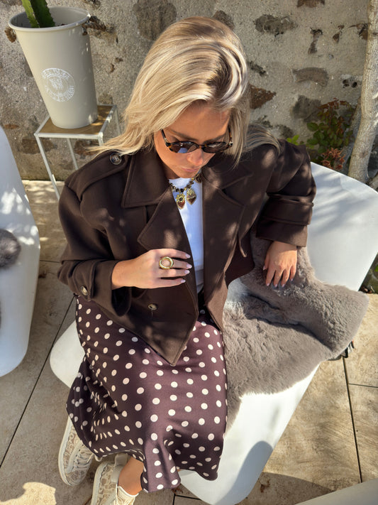 Jupe à pois choco  "Clyde"