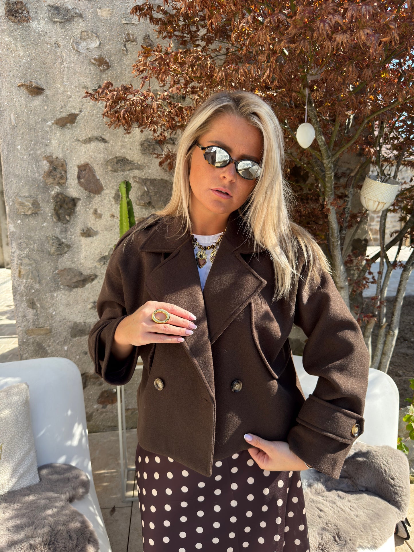 Veste courte choco "Solange"